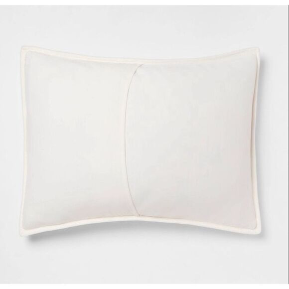 Two Standard Luxe Diamond Stitch Velvet Quilt Sham Ivory - Threshold" - Picture 3 of 3